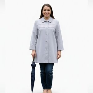 Forecaster Int. Grey Button-Up All Weather Rain Jacket Size 15/16 Vintage